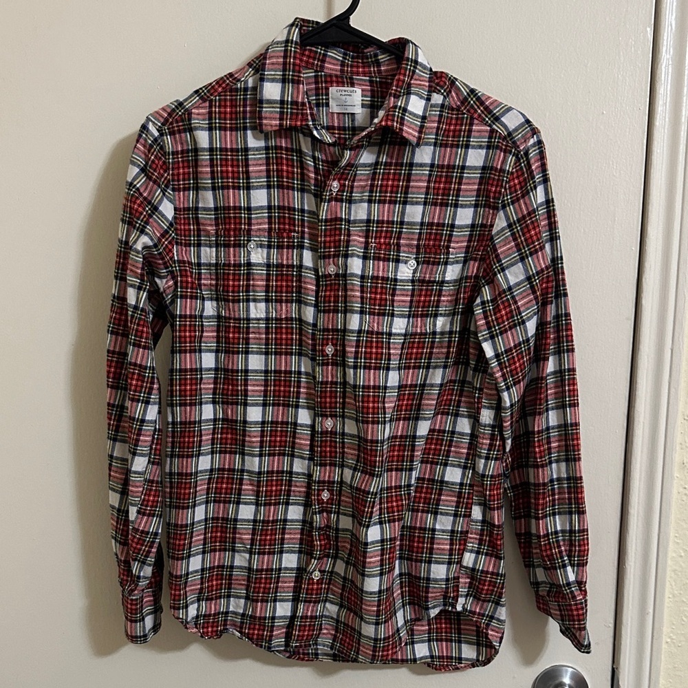 EUC Crewcuts Boys Plaid Flannel Long Sleeve Button Down Shirt size‎ 14